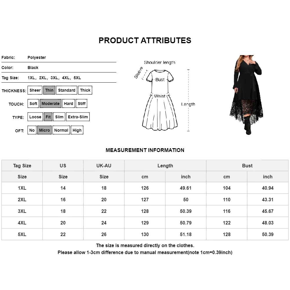 2024 Retro Elegant Women\'s Long Evening Dress Sexy V-neck Long Sleeve Lace Stitch Irregular Hem Bodycon Dress Plus Size Winter