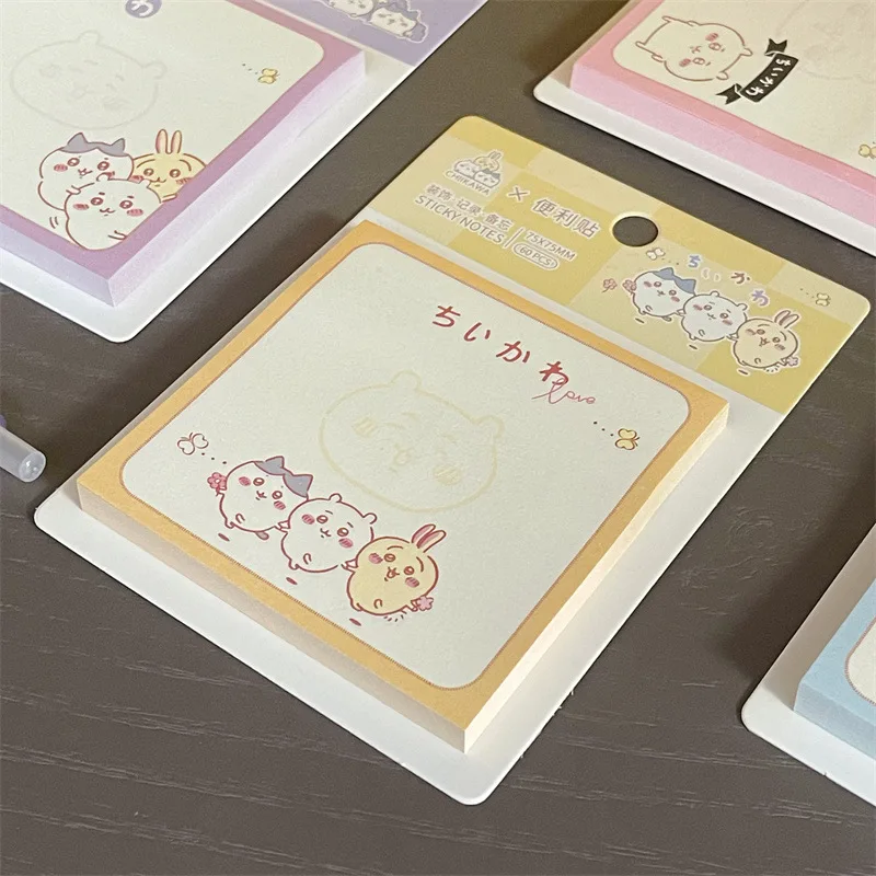 Chiikawas Kawaii Cartoon Sticky Note Thick Message Paper Notepad Decorative Stickers School Supplies Cute Girl Christmas Gift