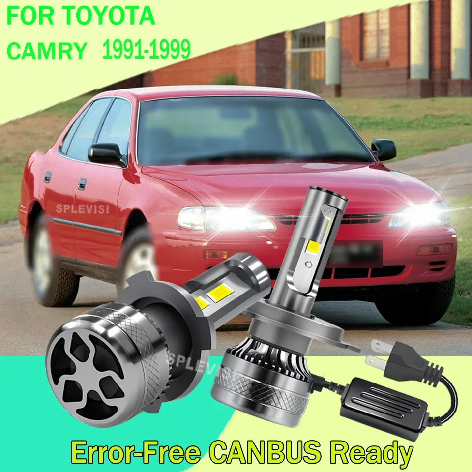 A Pair High Bright 12V Hi/Lo H4 LED Headlight Car 2-Year Warranty For TOYOTA CAMRY 1991 1992 1993 1994 1995 1996 1997 1998 1999