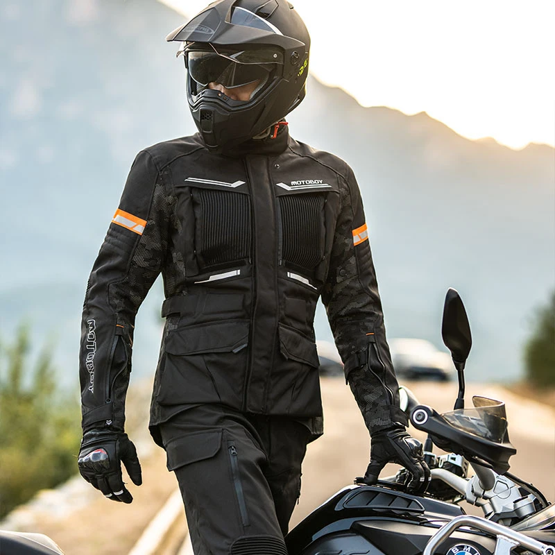 New arrive Warm Waterproof Motorcycle Jacket Pants Winter Motorbike Jersey Suit Men's with CE Protectors Motocross Rally Suit