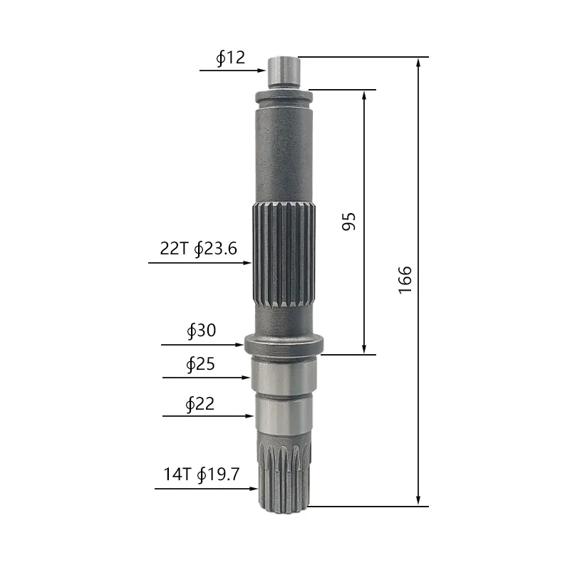 

Suitable for Caterpillar 308C Excavator Travel Motor Gear Pump Shaft/Motor Shaft 14/22 Teeth