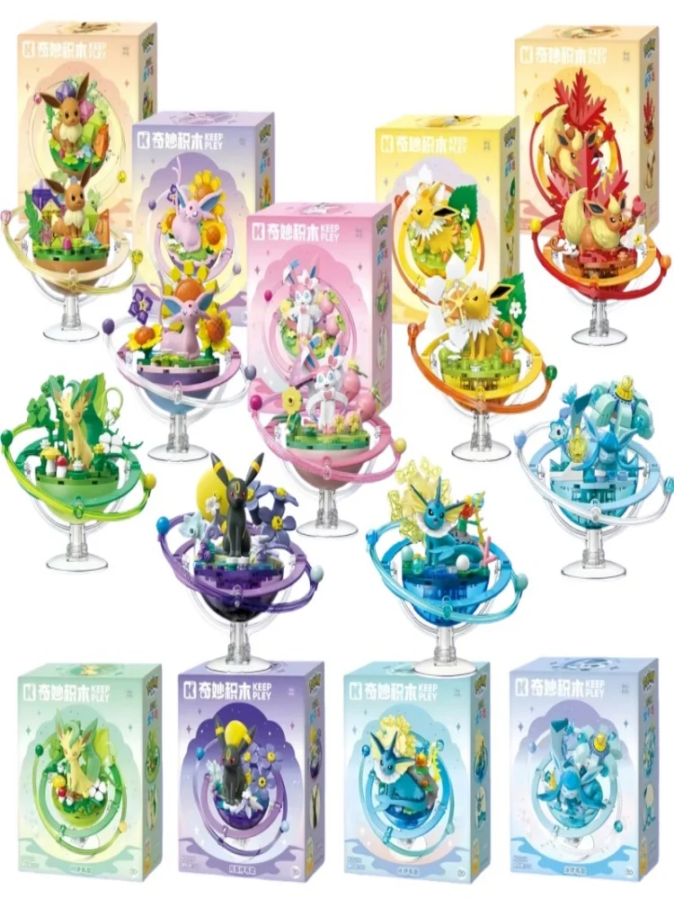 Keeppley Originele Pokémon-bouwstenen Eevee Evolution Family Planet Series Educatief speelgoed Desktop-assemblagemodel Poppenspeelgoed - afbeelding 2