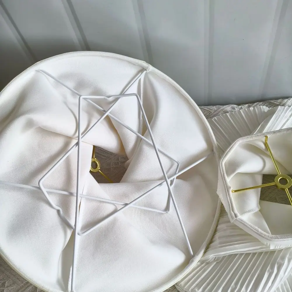 25cm Cloth Lamp Shade Wear‑resistant Soft Table Lamp Cover Easy Installation High Light Transmission Chandelier Lampshade