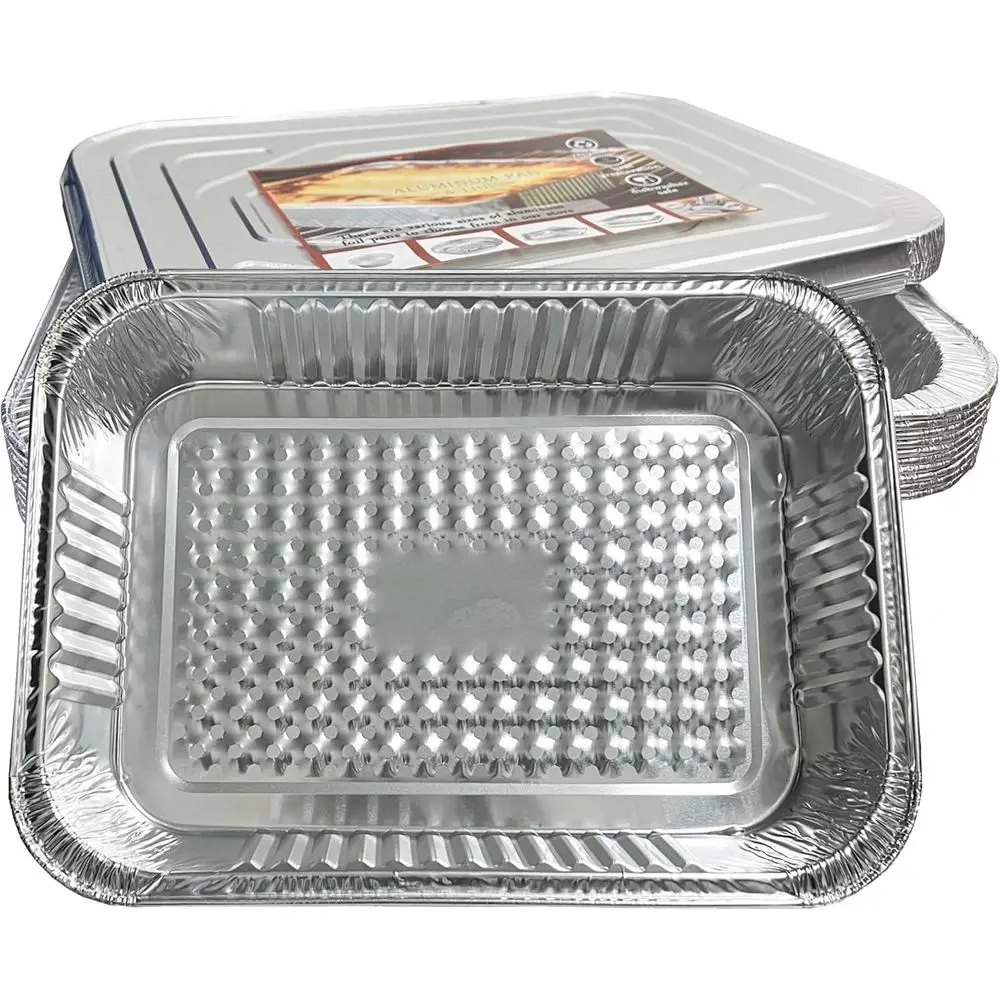 

14.5x10.6 Large Disposable Aluminum Foil Baking Trays with Lids - Ideal for Cooking, Grilling, Roasting & Storage