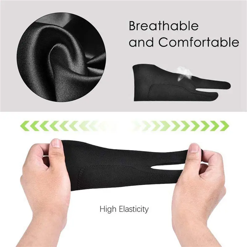 Leading-10 Pack Artist Gloves For Tablet Digital Drawing Glove Two Fingers Thicken Palm Rejection Glove For Graphics Pad (S)
