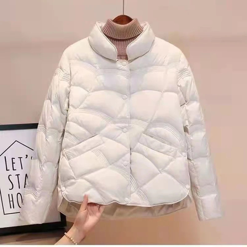 Winter Ultra Light Thin Duck Down Coat Women Slim Casual Jackets Autumn Fashion Pocket Basic Parkas