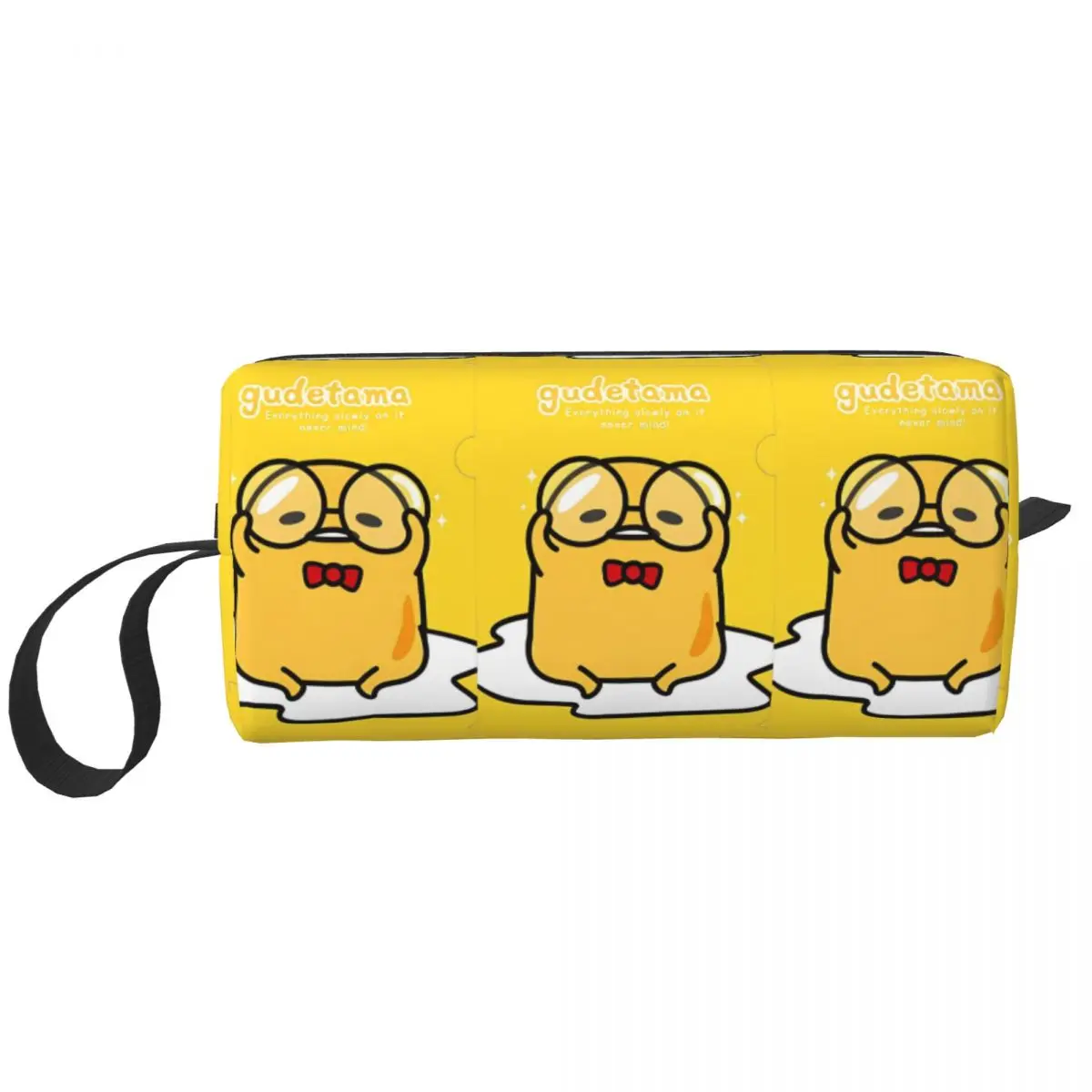 Gudetama The Lazy Egg Logo Cosmetic Bag for Women Makeup Bags Travel Zipper Toiletry Bag Organizer Merch