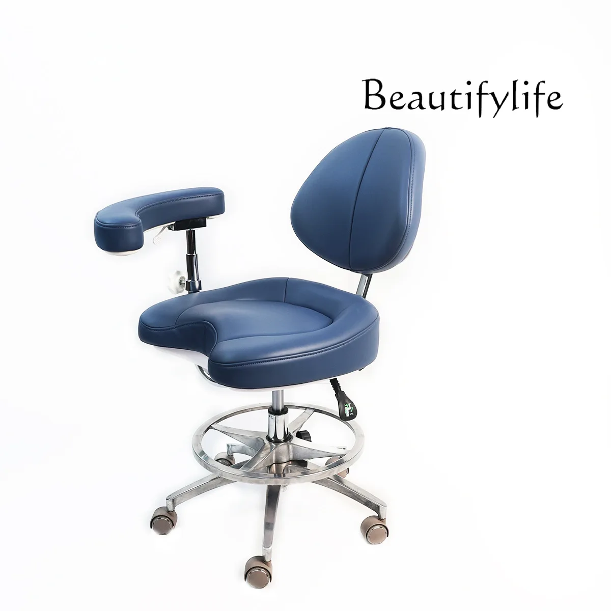 Dental Liftable Swivel Chair Nurse Assistant Sitting Chair Chair Microfiber Leather Cosmetic Seat