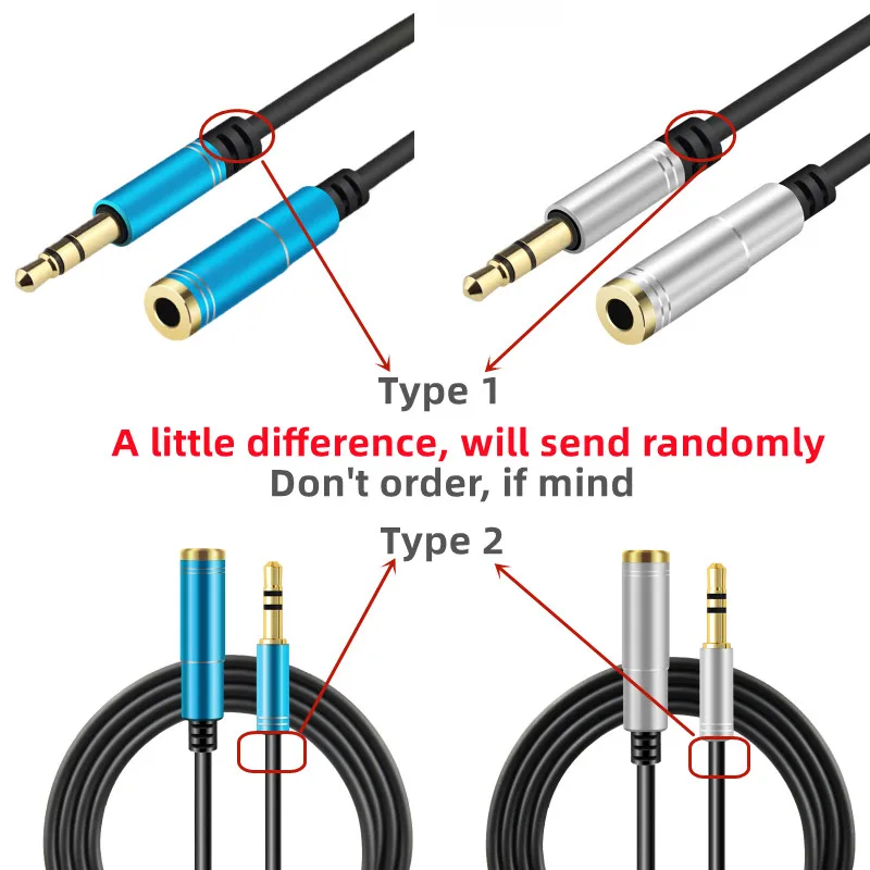 3.5mm Jack Aux Audio Male to Female Extension Cable 3/4 Pole with Microphone Stereo Compatible For PC Headphone Car Speaker Mic