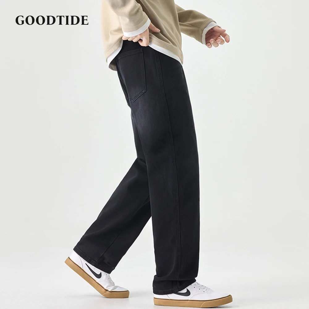 

Fashion Men's Korean Elastic Waist Washed Straight Jeans 2025 Autumn New Micro-elastic Classic Daily Commuting Casual Trousers