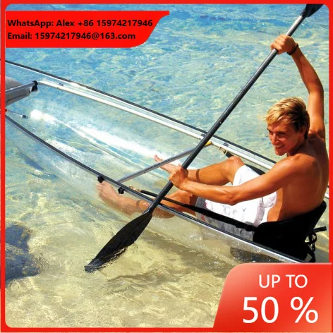 Newest Chinese Transparent Engine Powered Kayak With Motor Transparent Kayak