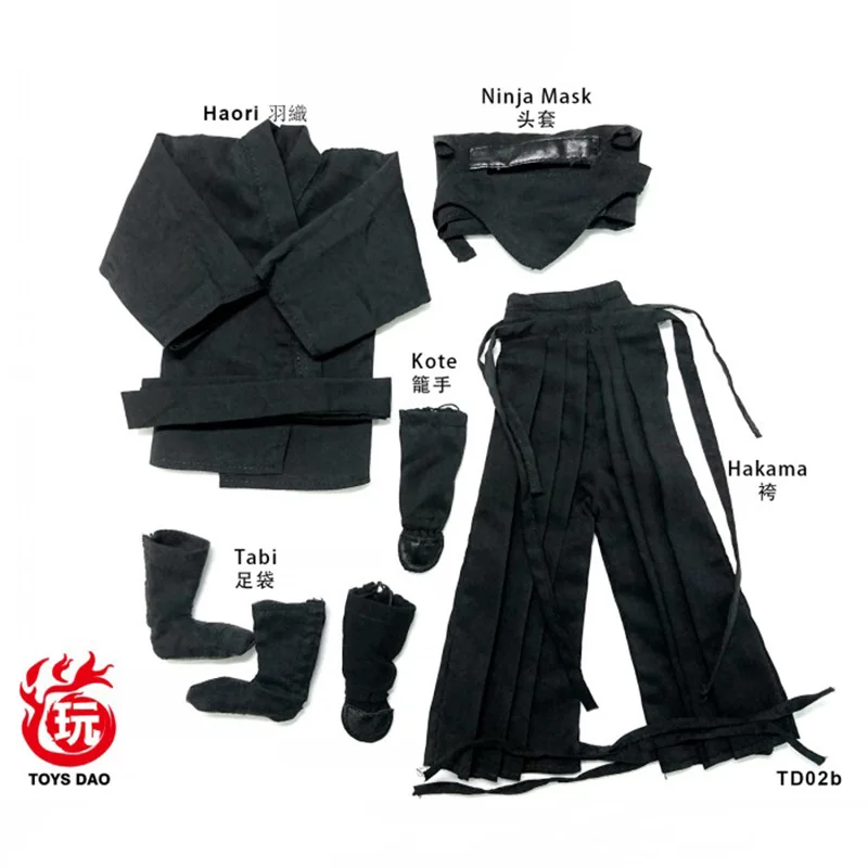 Black Red Camouflage Color TOYSDAO 1/6 Scale Men's Figure Japanese Ninja Suit Set Clothes Outfit for 12'' Male Action Body