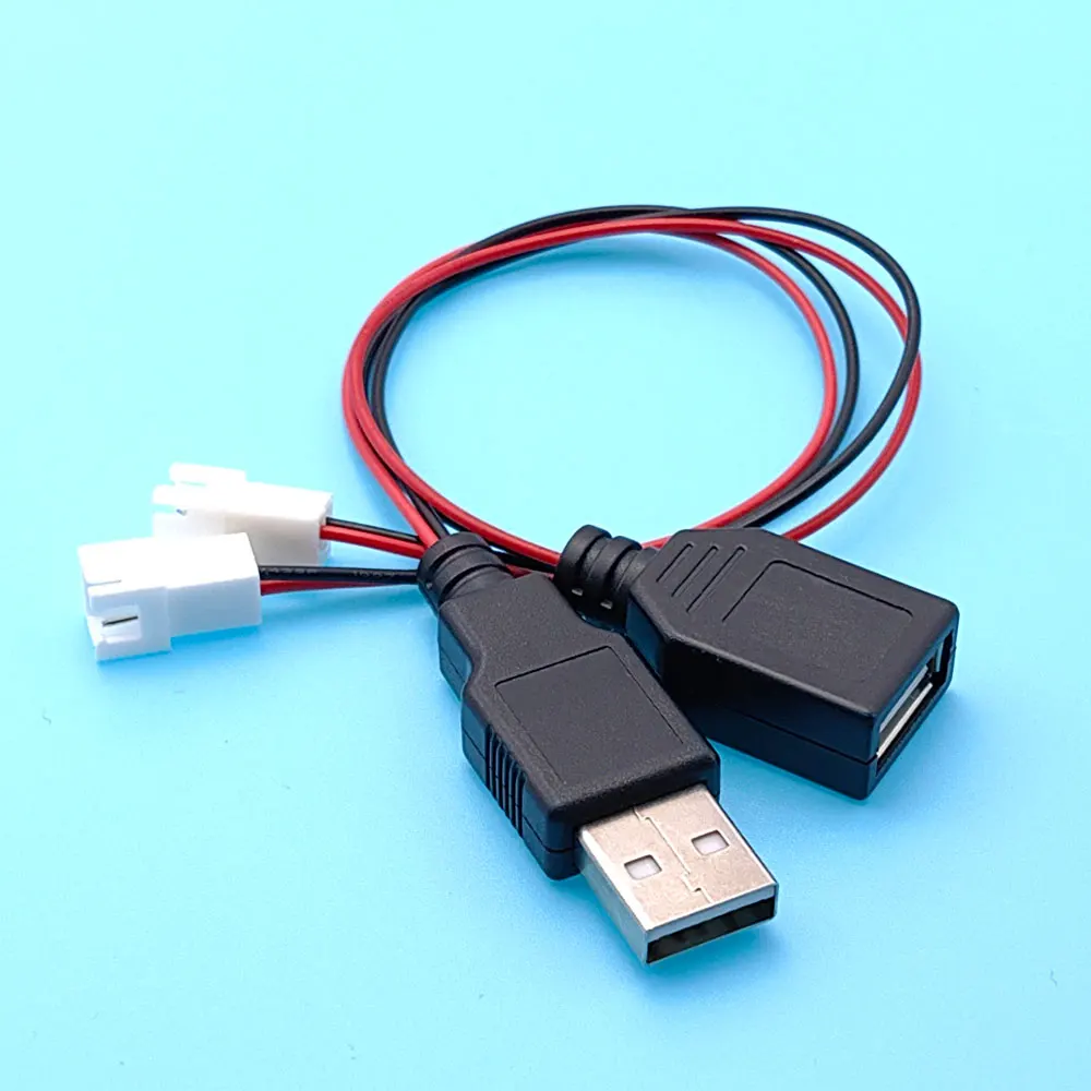 USB to XH2.54 Terminal Cable 2-Core Power Transfer Line Supply USB Male/Female Socket 200MM Length