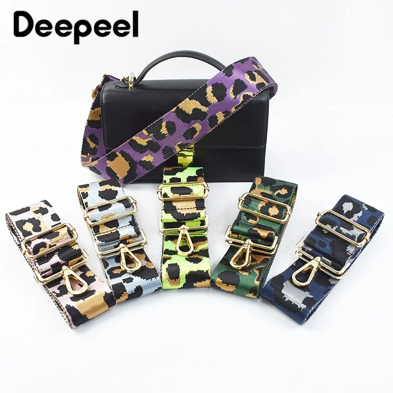 Deepeel 5cm Colorful Leopard Bags Strap 80~130cm Adjustable Shoulder Straps Women's HandBags Crossbody Bag Replacement Accessory