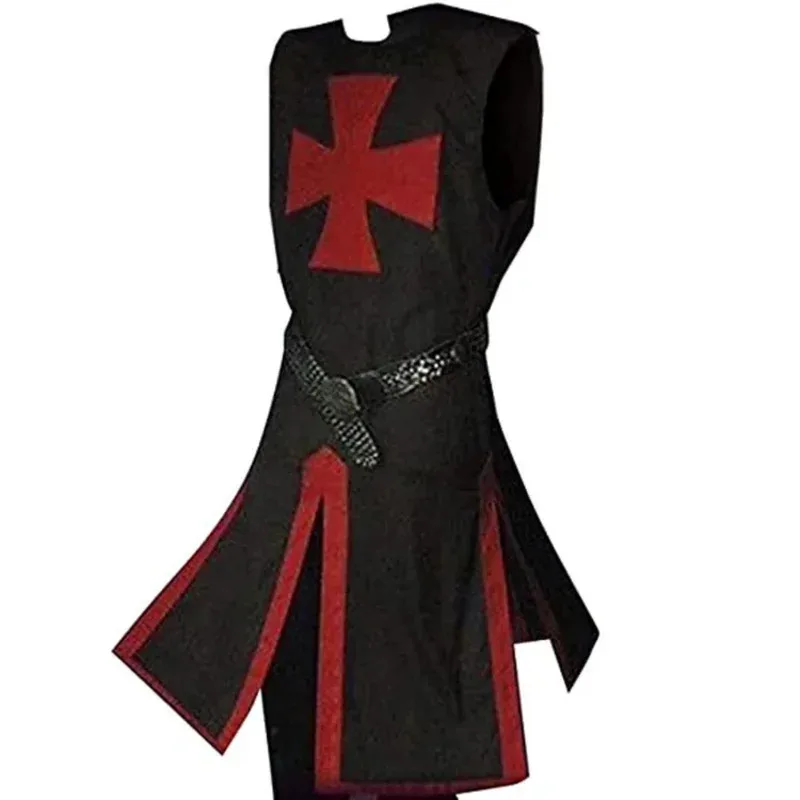 Средневековый рыцари тамплиеров, костюм крестоносцев, мужской жилет, туника, длинная рубашка с крестом, пальто воина, доспехи, топ с поясом для рекламы Tb;4.f