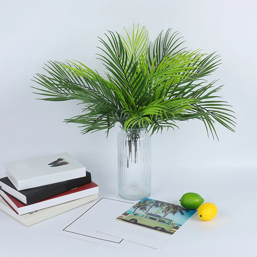 

2pcs Artificial Tropical Palm Leaves For Party Wedding Decor Hawaii Theme Jungle Beach Home Decoration Faux Plant Simulation