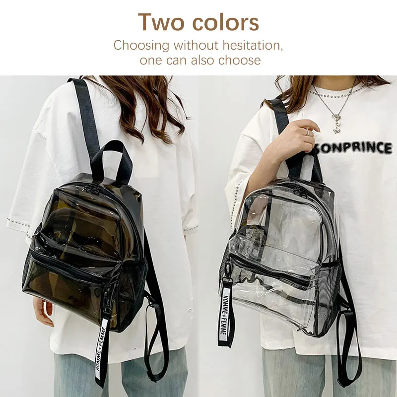 Transparent PVC shoulder bag summer large capacity waterproof fully transparent school bag PVC school bag