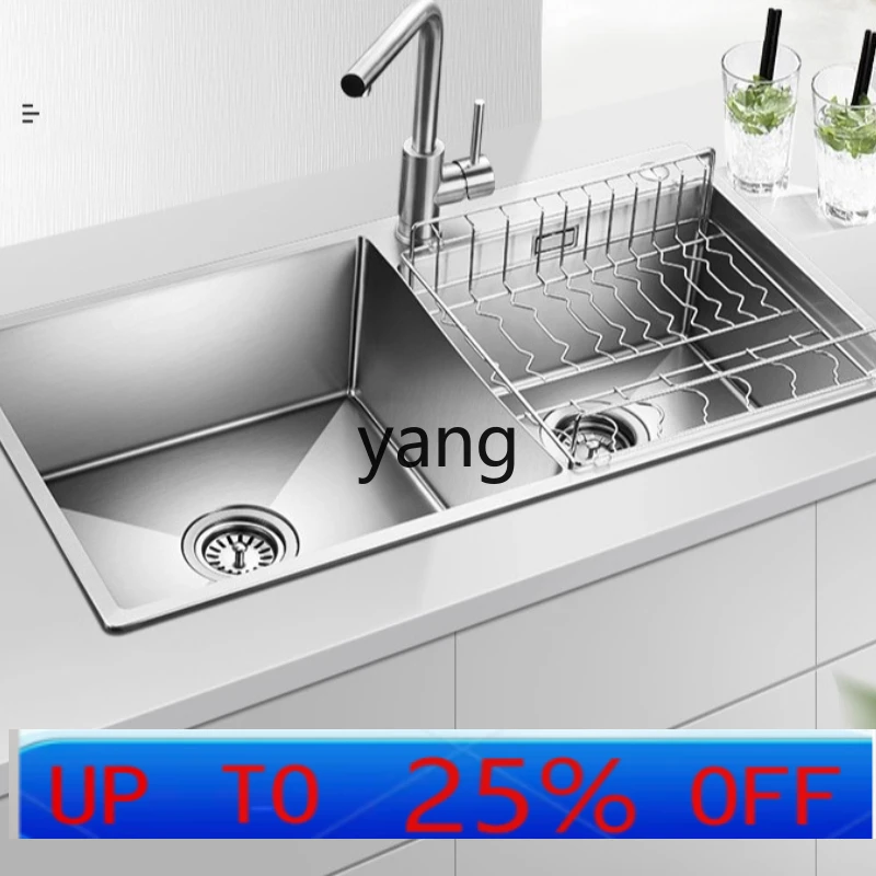 

LMM handmade basin, vegetable basin double slot, kitchen handmade sink set