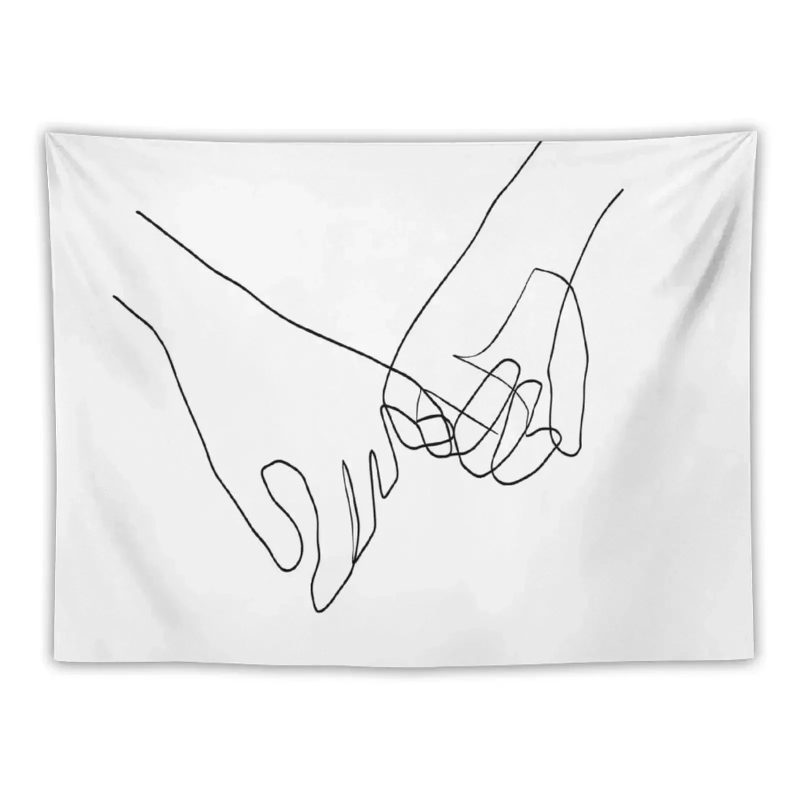 Pinky Swear - Line Art Tapestry Mushroom For Bedroom Carpet On The Wall Funny Tapestry