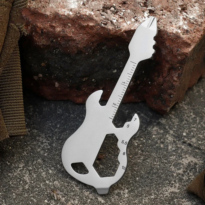 

Guitar Multifunctional Portable Keychain Accessories Mini Outdoor Camping EDC Tool