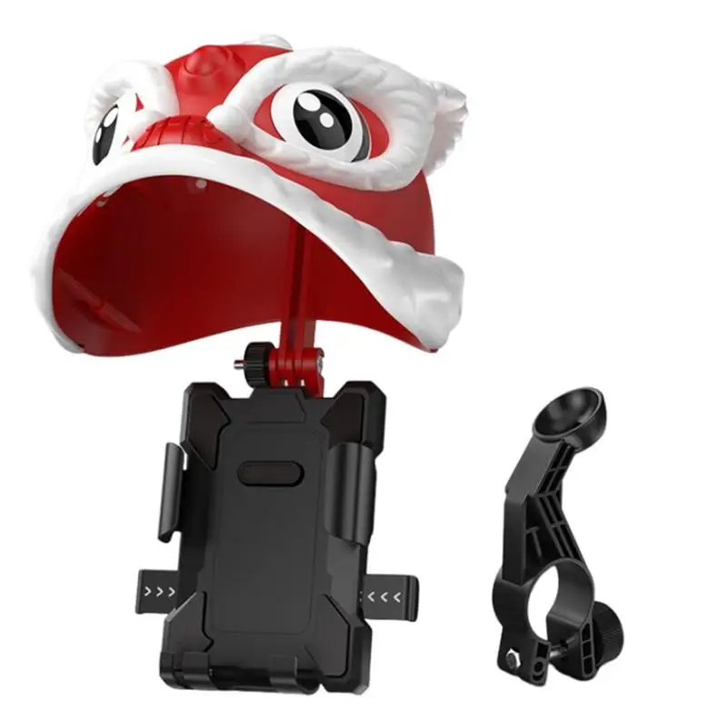 Phone Holder For Motorcycle Handlebar Stable Grip Lion Hat Waterproof Phone Mount Navigation Stand With Strong Spring Arm