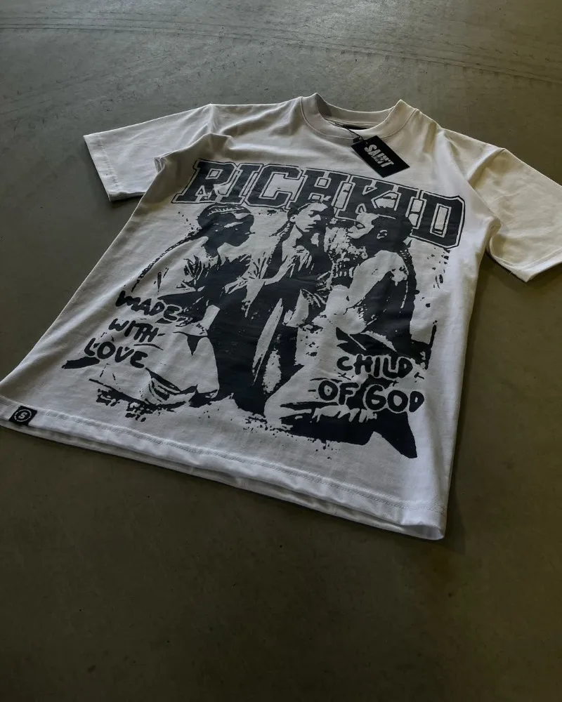 

Goth Print Graphic T Shirts Y2k Top Harajuku Hip Hop Oversized T Shirt Men Clothing Street Casual Vintage T Shirt