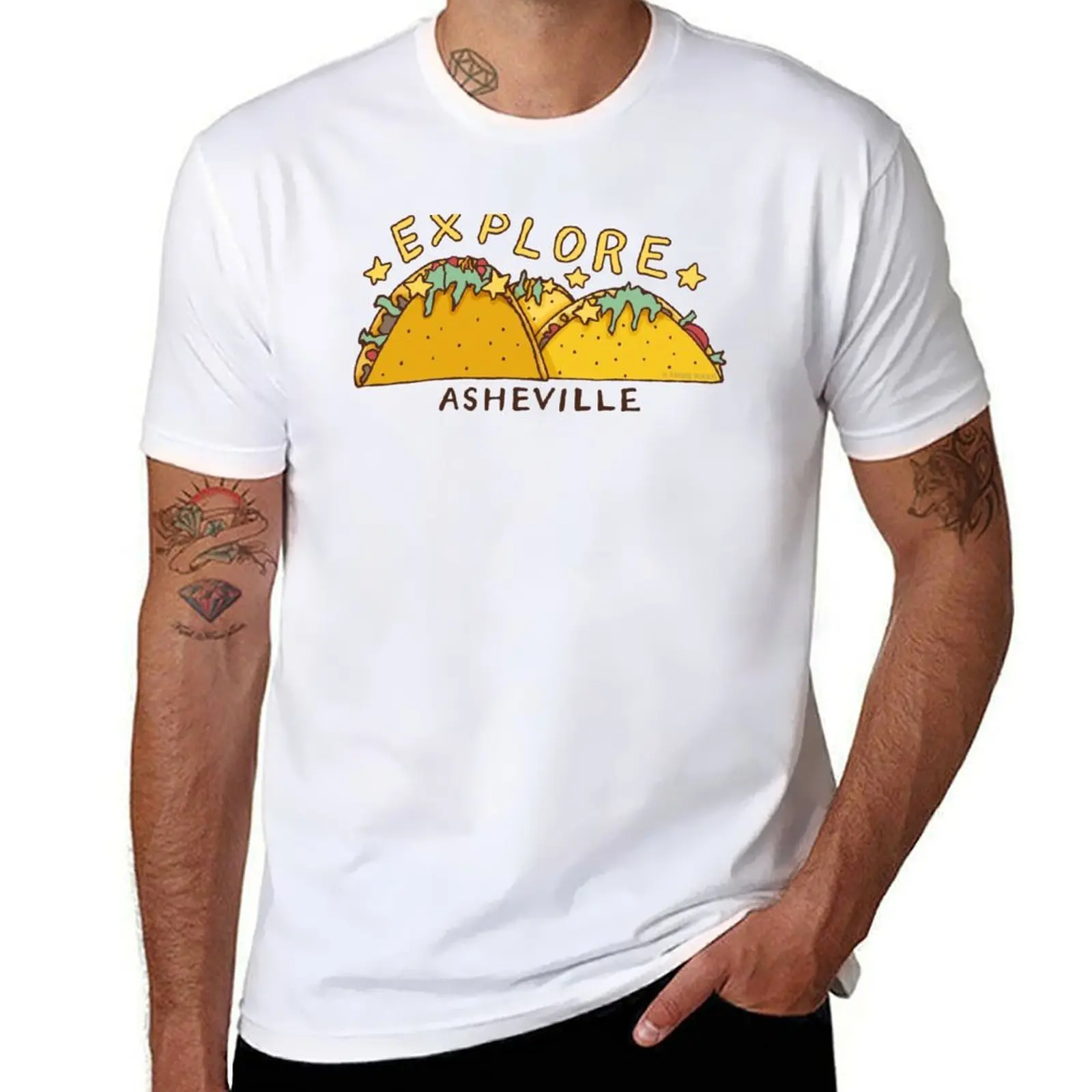 

Asheville Taco Mountain T-Shirt man t shirts graphic man t shirt luxury T-Shirt