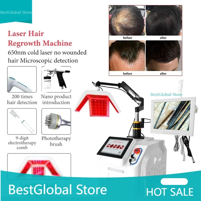 Hair Analysis   Jet Spray   Professional 5in1 Scalp Spa Kit with    Lampshade Hair Growth Machine
