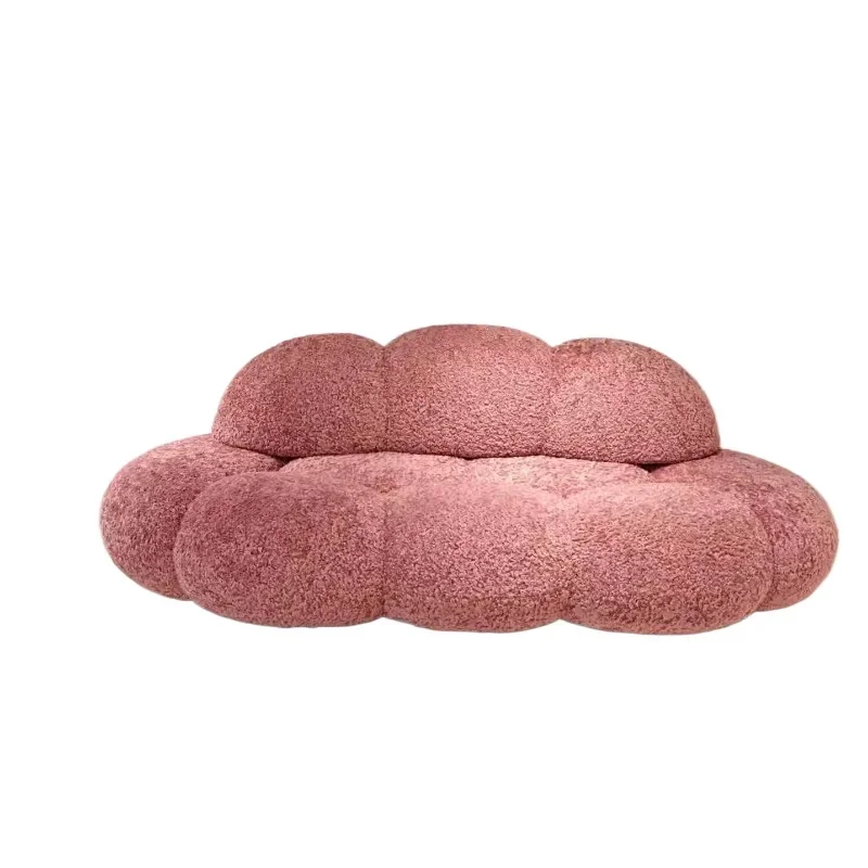 

Nordic special-shaped, fabric small apartment, cloud camel velvet sofa