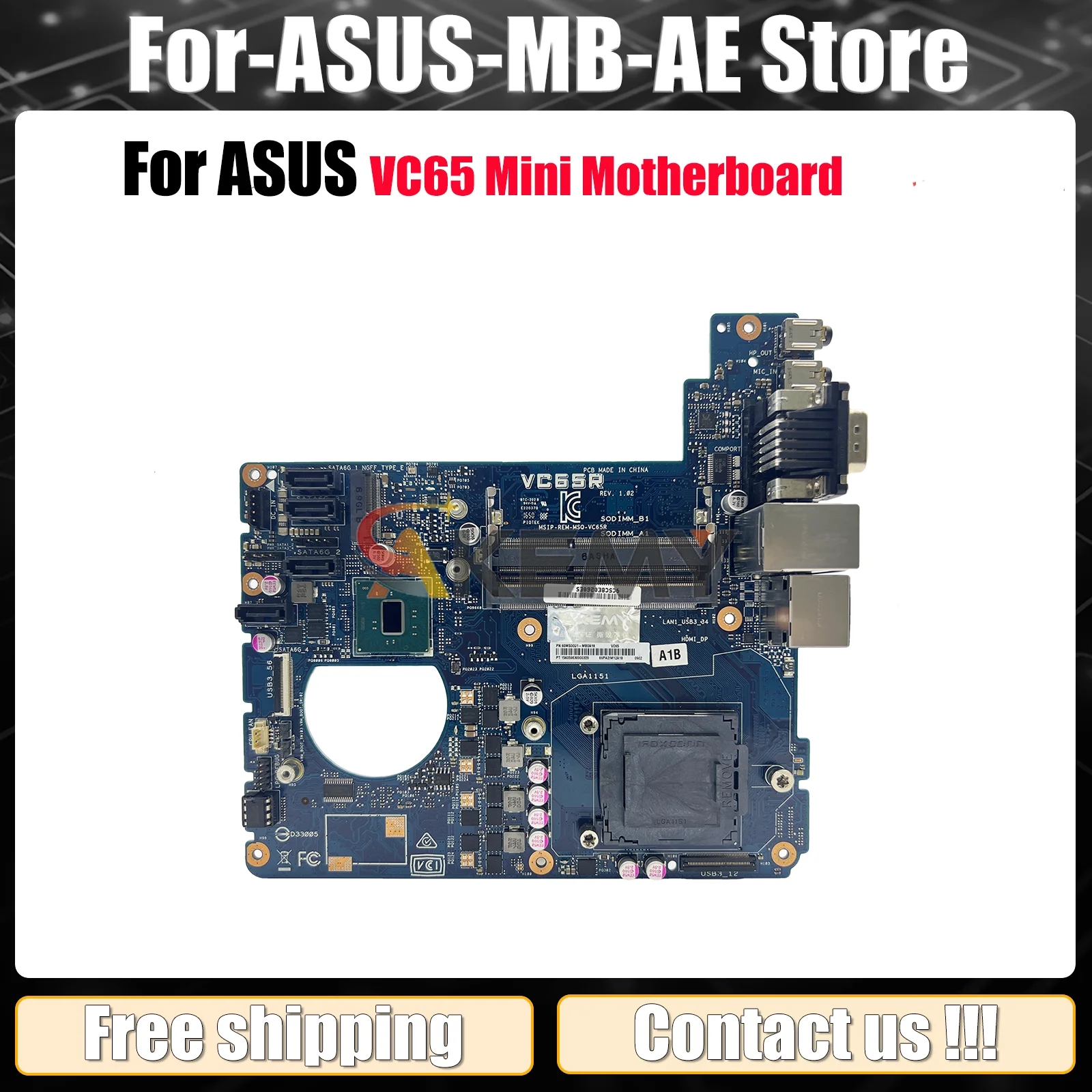 

VC65 Laptop Motherboard For ASUS VivoMini VC65 Notebook Mainboard This item is in stock 100% tests OK fast shipping High quality