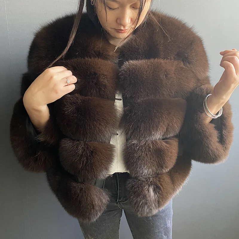 Hot Sale 2024 Fashion Autumn/Winter Warm Women's Coat Natural Fox Fur Grass Coat Women's Short True Fox Fur Coat