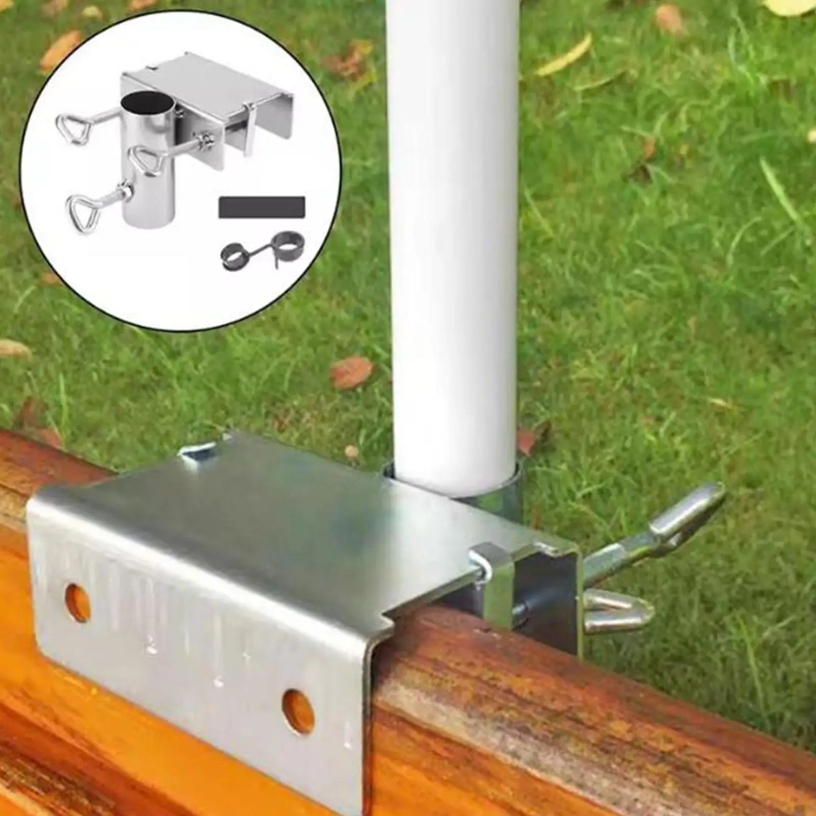 

Регулируемый фиксирующий зажим-держатель для зонта, прочный металлический кронштейн для торговых палаток, пляжа, патио, аксессуары