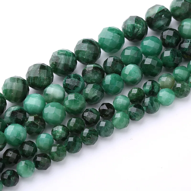 

Natural Green Stone Faceted Cut Loose Beads for Jewelry Making 6mm 8mm 10mm