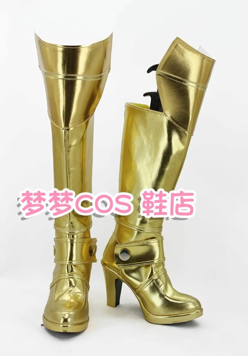 เฟท สเตย์ ไนท์ เนโร คลอเดียสคอสเพลย์เครื่องแต่งกายรองเท้าอะนิเมะแฮนด์เมดหนังเทียมสีทองรองเท้าบูทรองเท้า