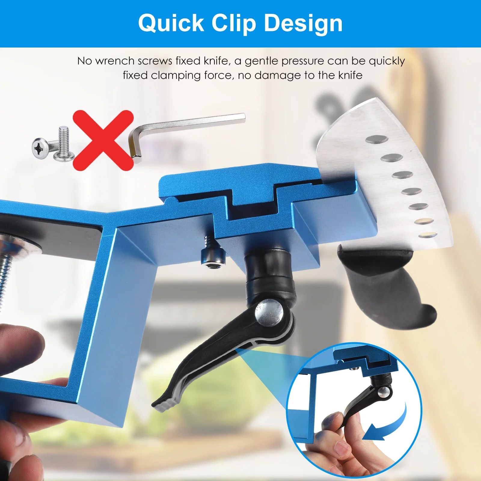 a*-Flip Fixed-Angle Knife Sharpener with Quick Release Design Knife Sharpening System Kit for Fine Grinding Polishing Tool.
