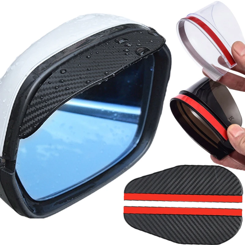 

4/2Pcs Car Side Rear View Mirror Rain Eyebrow Sun Visor Protector Snow Cover Blades Universal Auto Rearview Mirror Rain Eyebrow