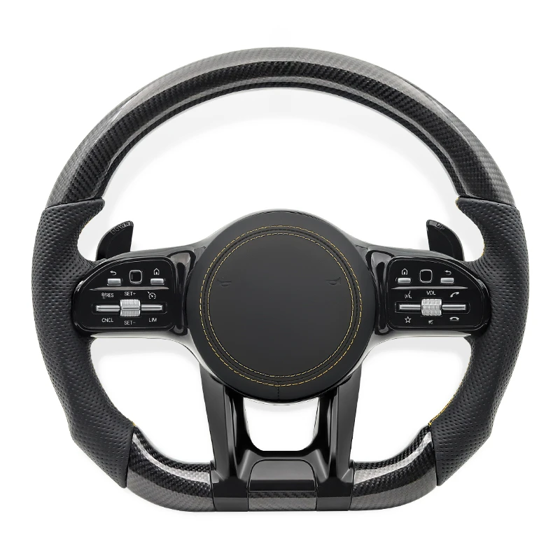 

For Mercedes Benz AMG W204 W205 W213 W221 W222 W447 W463 W464 S500 E300 E220 C63 G63 A C E G V Class Carbon Fiber Steering Wheel