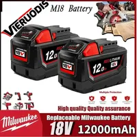 100% New 18V 12.0Ah For Milwaukee M18 Battery Li-Ion Replacement Battery For Milwaukee 18V M18 48-11-2830 0730-20 Tool battery