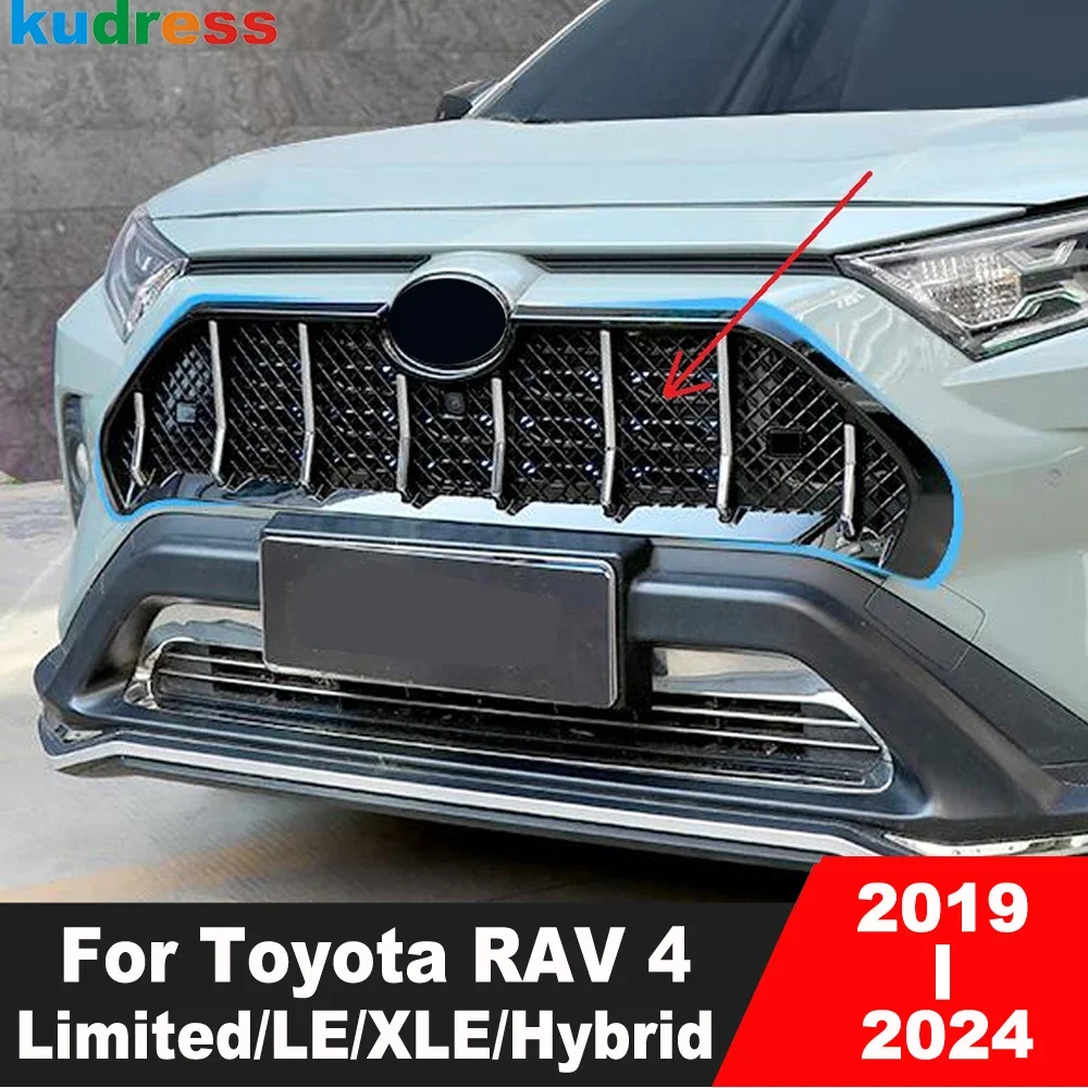 

Front Center Grille Grills Mesh Grid Cover Trim For Toyota Rav4 Rav 4 Limited/LE/XLE/Hybrid 2019-2022 2023 2024 Car Accessories