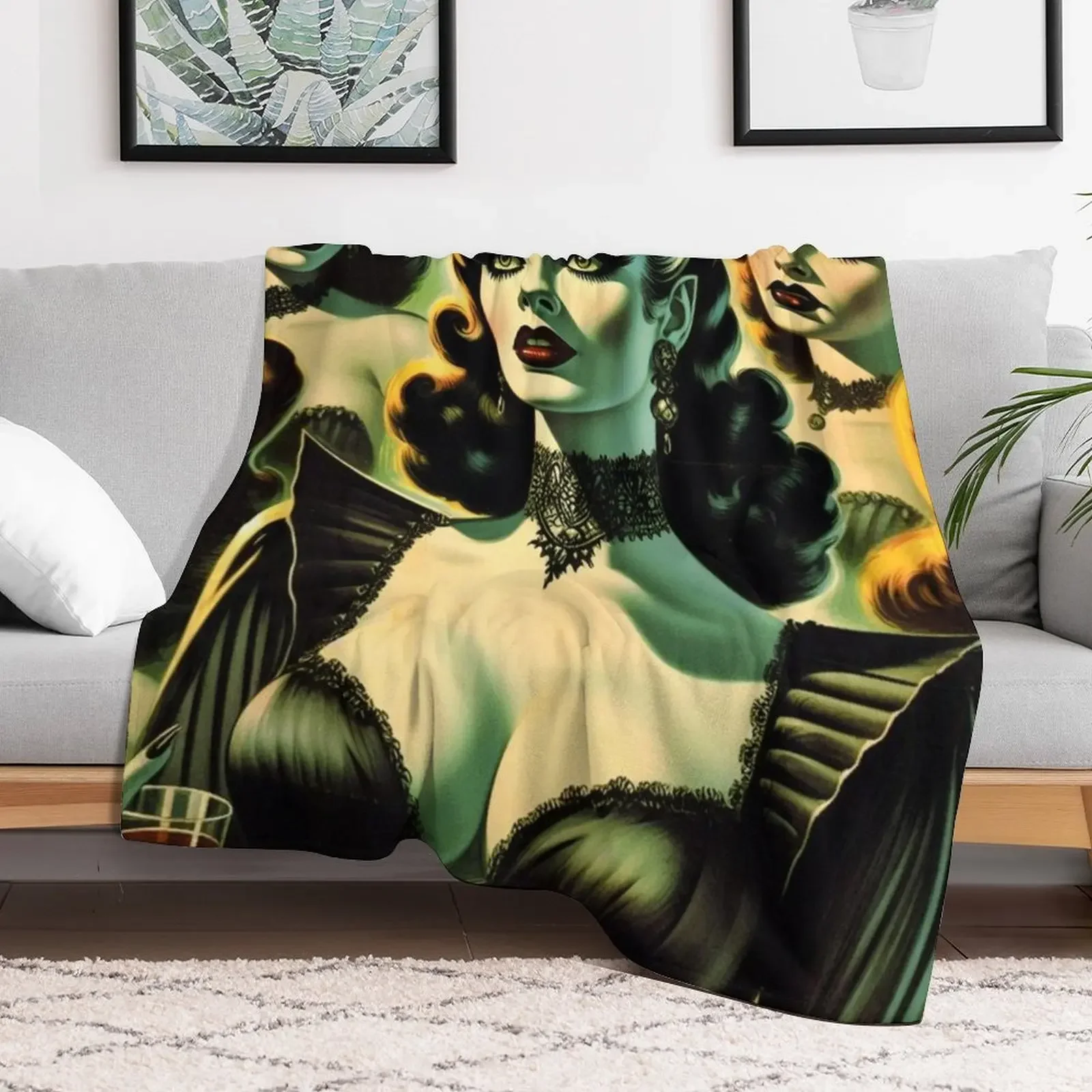 Hot Vampire Woman Throw Blanket Hair for sofa Multi-Purpose Large Blankets