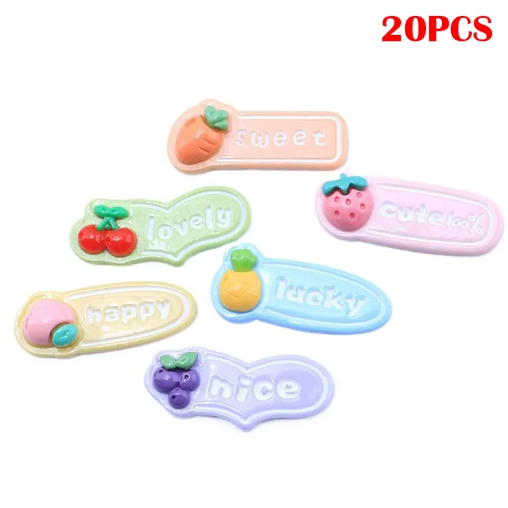 20pcs NEW Fruit Series Resin Slime Charms Cream Gel Flatback Phone Case Decor Hair Clip Spring Headband Making Kids Toy