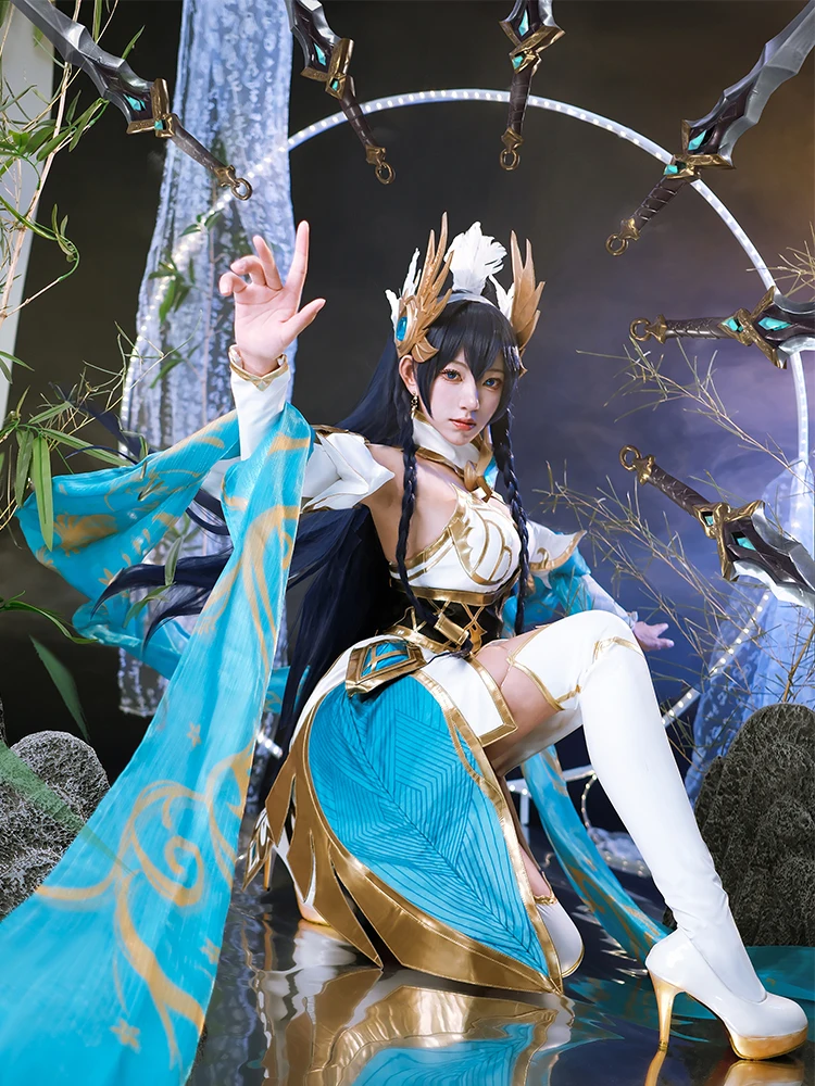 ROLECOS-LOL Viagem Imortal Irelia Cosplay Traje para Mulheres, Jogo de Sacrifício Espada, Roupa Halloween com Headwear, Nova Pele