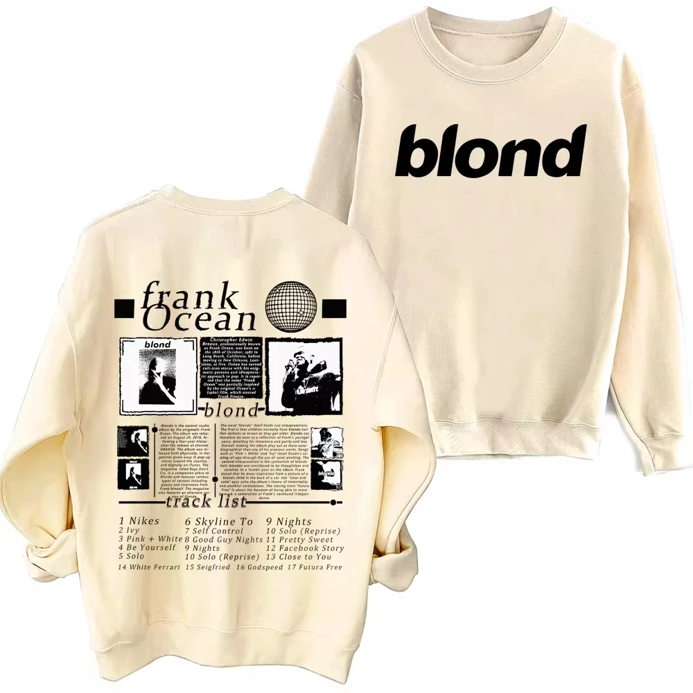 Spring and Autumn New Frank Ocean Blond 2024 Sweatshirt Women\'s Harajuku Crew Neck Long Sleeve Fashion Sweater