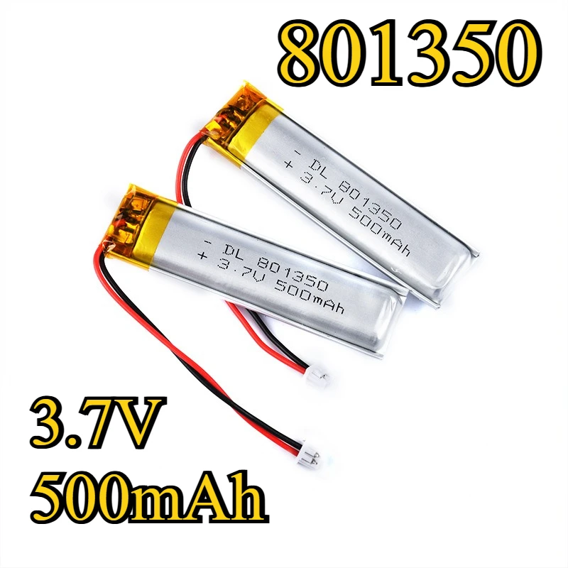 

3,7 В литий-полимерная литиевая батарея 801350 500 мАч Li Po батареи для Bluetooth-гарнитуры, динамика, поилка для домашних животных, термометр, батареи