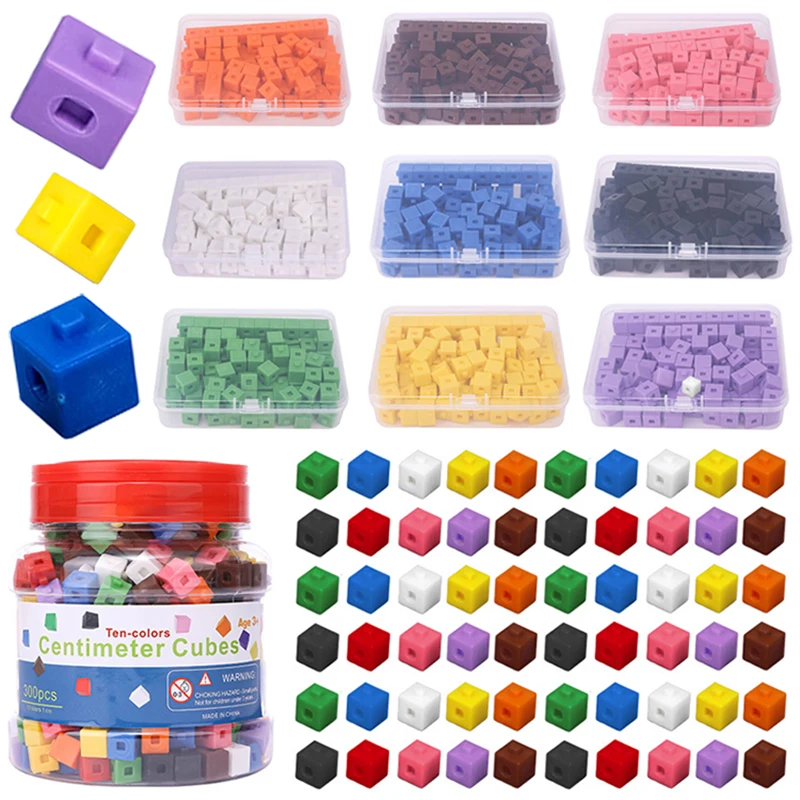 100 Cubi Collegabili Montessori, Giocattoli Matematici, Blocchi Numerici, Contatore Decimale, Ausili Didattici, Giocattolo Educativo Sensoriale per Ba