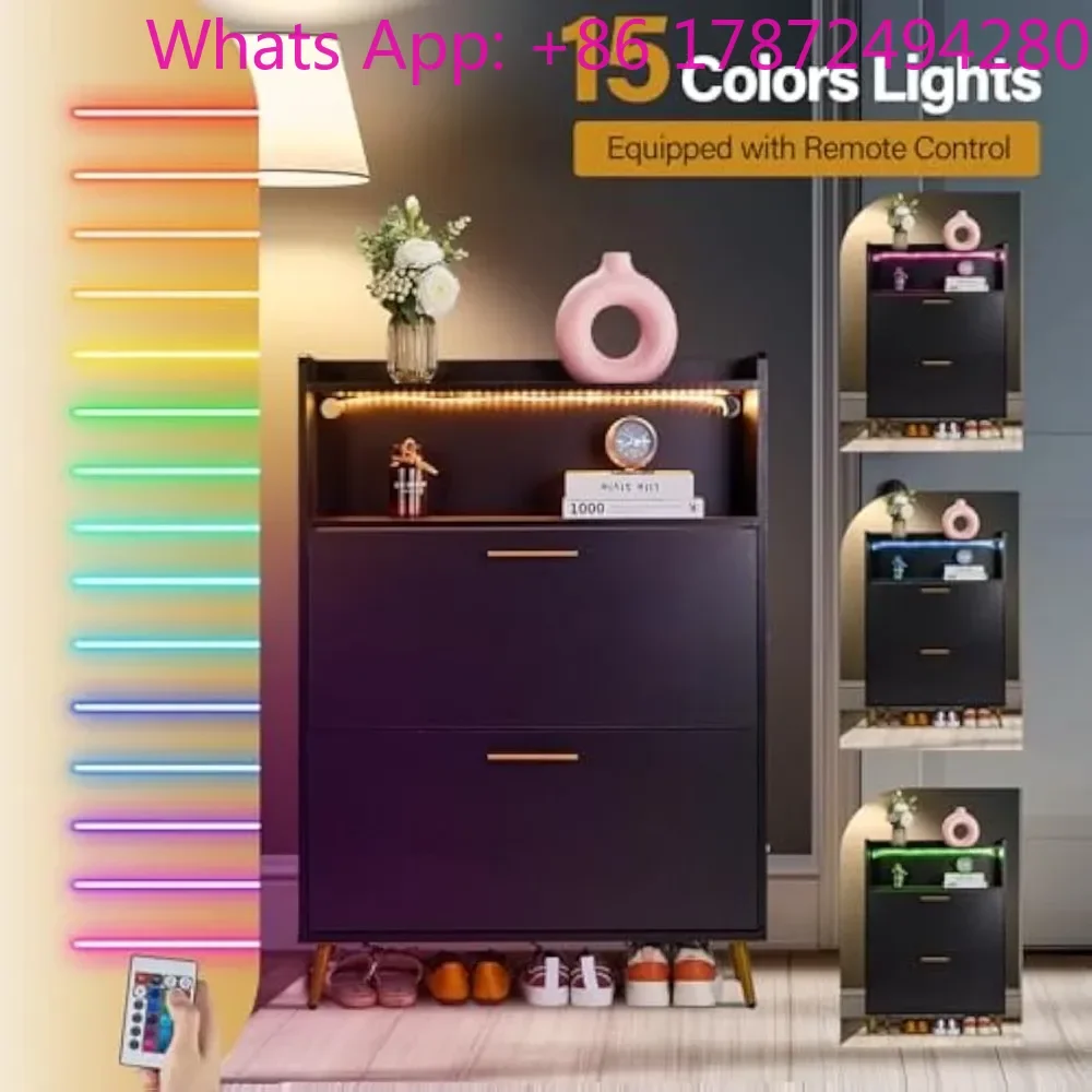 Shoes Cabinet Storage for Entryway, Hidden Narrow Shoe Cabinets with Shelves