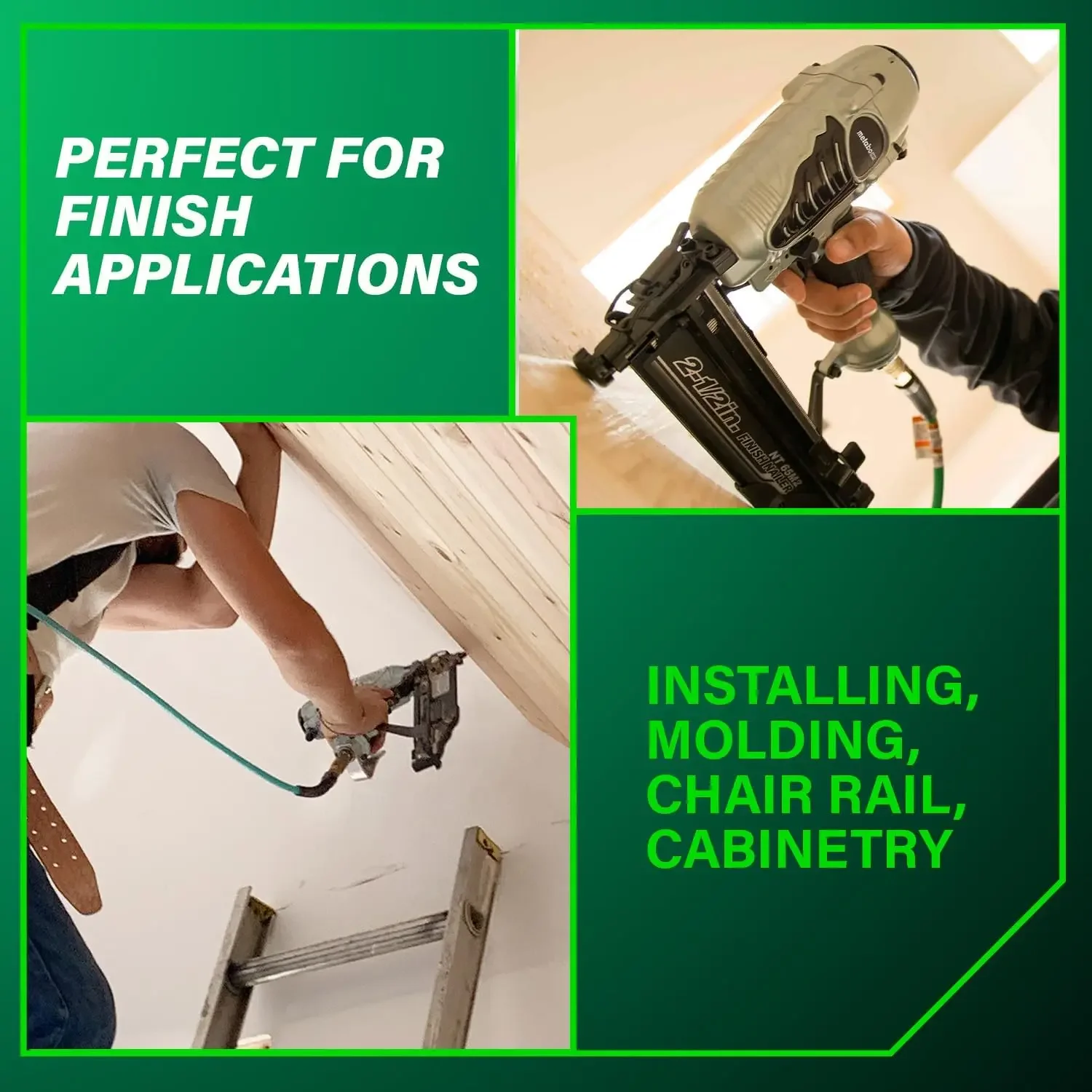 أداة تشطيب المسامير مع منفضة الهواء، أظافر تعمل بالهواء المضغوط، خفيفة الوزن 3.7 رطل، 16 مقياس، أظافر نهائية من 1 إلى 2-1/2 بوصة، NT65M2S #4