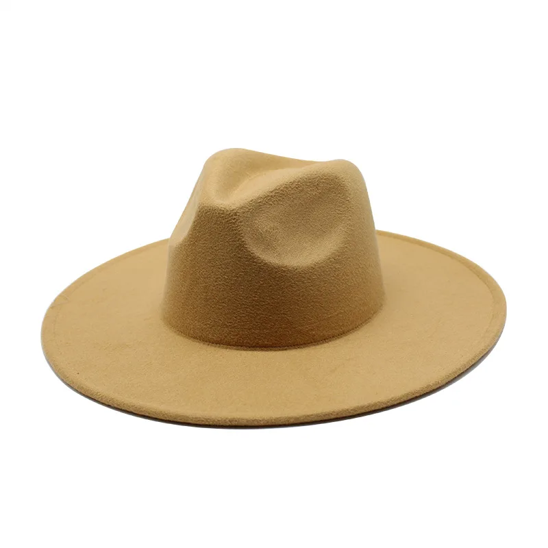 Autumn And Winter Woolen Fashion Big Brim Jazz Top Hat Men And Women All Matching Leisure  Felt Cap Wide Brim Fedora Hat