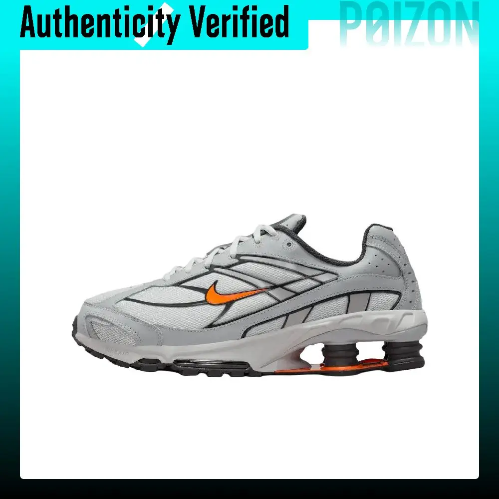 Nike Shox Ride 2 Breathable Low top Running Shoes Unisex Gray Orange IO4296-004