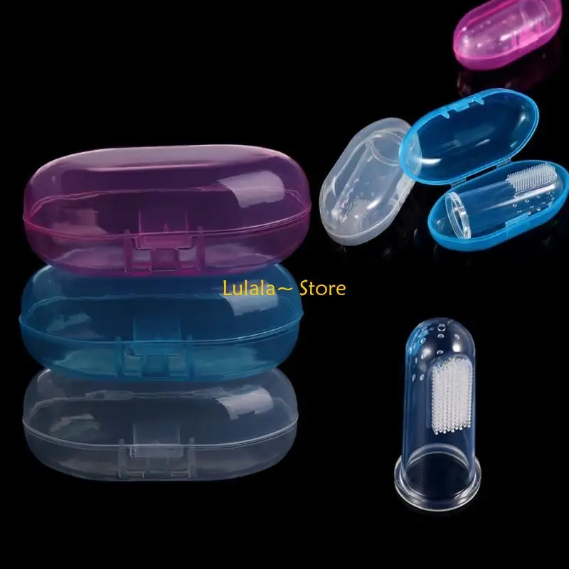 

Y4QA Portable Finger Toothbrush Storage Box Transparent Travel Finger Toothbrush Box
